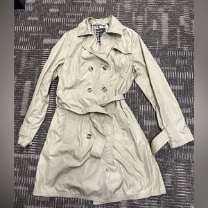 ✨EDDIE BAUER Lightweight Rain Windbreaker Trench Coat Size Large Tall